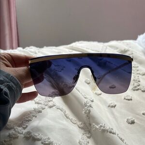 Quay Blue and Gold Sunglasses